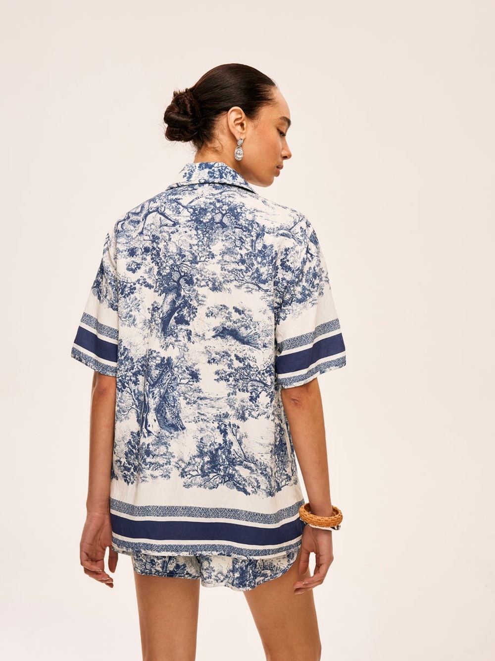 Commense Printed Contrast Trim Shorts Set - Picture 4 of 4